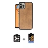 MARSİLYAN™- iPhone 15 Pro Max Kılıf Kıvılcım Işık Serisi - Siyah Buffer Hayalet Cam Ekran Koruyucu + PVD Metal Kamera Lens - TU