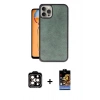 MARSİLYAN™- iPhone 15 Pro Max Kılıf Kıvılcım Işık Serisi - Siyah Buffer Hayalet Cam Ekran Koruyucu + PVD Metal Kamera Lens - TU