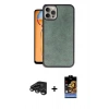 MARSİLYAN™- iPhone 15 Pro Max Kılıf Kıvılcım Işık Serisi - Siyah Buffer Hayalet Cam Ekran Koruyucu + Raze Metal Kamera Lens - TMGI