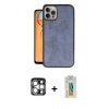 MARSİLYAN™- iPhone 15 Pro Max Kılıf Kıvılcım Işık Serisi - Siyah Polymer Nano Ekran Koruyucu + PVD Metal Kamera Lens - GS