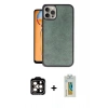 MARSİLYAN™- iPhone 15 Pro Max Kılıf Kıvılcım Işık Serisi - Siyah Polymer Nano Ekran Koruyucu + PVD Metal Kamera Lens - TU
