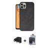 MARSİLYAN™- iPhone 15 Pro Max Kılıf Kıvılcım Işık Serisi - Siyah Vanessa Magic Cam + Raze Metal Kamera Lens - SH
