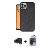 MARSİLYAN™- iPhone 15 Pro Max Kılıf Kıvılcım Işık Serisi - Siyah Vanessa Magic Cam + Raze Metal Kamera Lens - TMGI