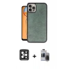 MARSİLYAN™- iPhone 15 Pro Max Kılıf Kıvılcım Işık Serisi - Siyah Vanessa Magic Hayalet Cam + PVD Metal Kamera Lens - SH
