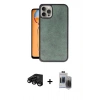 MARSİLYAN™- iPhone 15 Pro Max Kılıf Kıvılcım Işık Serisi - Siyah Vanessa Magic Hayalet Cam + Raze Metal Kamera Lens - SH