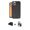 MARSİLYAN™- iPhone 15 Pro Max Kılıf Kıvılcım Işık Serisi - Siyah Vanessa Magic Hayalet Cam + Raze Metal Kamera Lens - SH