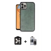 MARSİLYAN™- iPhone 15 Pro Max Kılıf Kıvılcım Işık Serisi - Siyah Vanessa Magic Hayalet Cam + Turuncu PVD Metal Kamera Lens