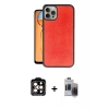 MARSİLYAN™- iPhone 15 Pro Max Kılıf Kıvılcım Işık Serisi - Siyah Vanessa Magic Hayalet Cam + Turuncu PVD Metal Kamera Lens