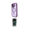 MARSİLYAN™- iPhone 15 Pro Max Kılıf Kıvılcım Modern Koleksiyonu - Şeffaf 360 Full Body Arka Koruyucu