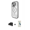 MARSİLYAN™- iPhone 15 Pro Max Kılıf Kıvılcım Modern Koleksiyonu - Şeffaf Pasifik Cam Ekran Koruyucu + Raze Metal Kamera Lens - TMGI