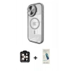 MARSİLYAN™- iPhone 15 Pro Max Kılıf Kıvılcım Modern Koleksiyonu - Şeffaf Pasifik Cam Ekran Koruyucu + PVD Metal Kamera Lens - TU