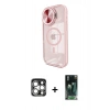 MARSİLYAN™- iPhone 15 Pro Max Kılıf Kıvılcım Modern Koleksiyonu - Siyah 360 Mat Full Body Arka Koruyucu + PVD Metal Kamera Lens - GS