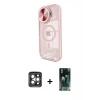 MARSİLYAN™- iPhone 15 Pro Max Kılıf Kıvılcım Modern Koleksiyonu - Siyah 360 Mat Full Body Arka Koruyucu + PVD Metal Kamera Lens - GI