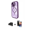 MARSİLYAN™- iPhone 15 Pro Max Kılıf Kıvılcım Modern Koleksiyonu - Siyah 3D Antistatik Mat Seramik Nano Ekran Koruyucu + Raze Metal Kamera Lens - TMGI