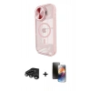 MARSİLYAN™- iPhone 15 Pro Max Kılıf Kıvılcım Modern Koleksiyonu - Siyah 3D Antistatik Mat Seramik Nano Ekran Koruyucu + Raze Metal Kamera Lens - TMGI