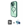 MARSİLYAN™- iPhone 15 Pro Max Kılıf Kıvılcım Modern Koleksiyonu - Siyah 3D Antistatik Seramik Nano Ekran Koruyucu + PVD Metal Kamera Lens - SH