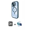 MARSİLYAN™- iPhone 15 Pro Max Kılıf Kıvılcım Modern Koleksiyonu - Siyah 3D Antistatik Seramik Nano Ekran Koruyucu + PVD Metal Kamera Lens - GI