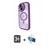 MARSİLYAN™- iPhone 15 Pro Max Kılıf Kıvılcım Modern Koleksiyonu - Siyah 3D Antistatik Seramik Nano Ekran Koruyucu + PVD Metal Kamera Lens - GI