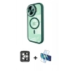 MARSİLYAN™- iPhone 15 Pro Max Kılıf Kıvılcım Modern Koleksiyonu - Siyah 3D Antistatik Seramik Nano Ekran Koruyucu + PVD Metal Kamera Lens - GI