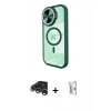 MARSİLYAN™- iPhone 15 Pro Max Kılıf Kıvılcım Modern Koleksiyonu - Siyah Bilvis 0.18mm Plus Cam Ekran Koruyucu + Raze Metal Kamera Lens - GS