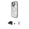 MARSİLYAN™- iPhone 15 Pro Max Kılıf Kıvılcım Modern Koleksiyonu - Siyah Bilvis 0.18mm Plus Cam Ekran Koruyucu + Raze Metal Kamera Lens - GS