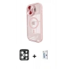 MARSİLYAN™- iPhone 15 Pro Max Kılıf Kıvılcım Modern Koleksiyonu - Siyah Bilvis 0.18mm Plus Cam Ekran Koruyucu + PVD Metal Kamera Lens - LT