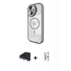 MARSİLYAN™- iPhone 15 Pro Max Kılıf Kıvılcım Modern Koleksiyonu - Siyah Bilvis 0.18mm Plus Cam Ekran Koruyucu + Raze Metal Kamera Lens - LT