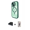 MARSİLYAN™- iPhone 15 Pro Max Kılıf Kıvılcım Modern Koleksiyonu - Siyah Bilvis 3D Cam Ekran Koruyucu + Raze Metal Kamera Lens - LT