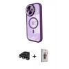 MARSİLYAN™- iPhone 15 Pro Max Kılıf Kıvılcım Modern Koleksiyonu - Siyah Bilvis 3D Cam Ekran Koruyucu + Raze Metal Kamera Lens - TMGI
