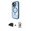MARSİLYAN™- iPhone 15 Pro Max Kılıf Kıvılcım Modern Koleksiyonu - Siyah Bilvis 3D Cam Ekran Koruyucu + Raze Metal Kamera Lens - SH