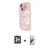 MARSİLYAN™- iPhone 15 Pro Max Kılıf Kıvılcım Modern Koleksiyonu - Siyah Bilvis 3D Mat Cam Ekran Koruyucu + PVD Metal Kamera Lens - GI