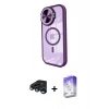 MARSİLYAN™- iPhone 15 Pro Max Kılıf Kıvılcım Modern Koleksiyonu - Siyah Bilvis 5in1 3D Magic Cam Ekran Koruyucu + Raze Metal Kamera Lens - LT