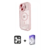 MARSİLYAN™- iPhone 15 Pro Max Kılıf Kıvılcım Modern Koleksiyonu - Siyah Bilvis 5in1 3D Magic Cam Ekran Koruyucu + PVD Metal Kamera Lens - GS