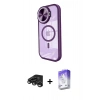 MARSİLYAN™- iPhone 15 Pro Max Kılıf Kıvılcım Modern Koleksiyonu - Siyah Bilvis 5in1 3D Magic Cam Ekran Koruyucu + Raze Metal Kamera Lens - TMGI