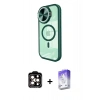 MARSİLYAN™- iPhone 15 Pro Max Kılıf Kıvılcım Modern Koleksiyonu - Siyah Bilvis 5in1 3D Magic Cam Ekran Koruyucu + PVD Metal Kamera Lens - TU