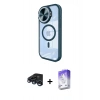MARSİLYAN™- iPhone 15 Pro Max Kılıf Kıvılcım Modern Koleksiyonu - Siyah Bilvis 5in1 3D Magic Cam Ekran Koruyucu + Raze Metal Kamera Lens - LT