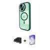 MARSİLYAN™- iPhone 15 Pro Max Kılıf Kıvılcım Modern Koleksiyonu - Siyah Bilvis 5in1 3D Magic Cam Ekran Koruyucu + Raze Metal Kamera Lens - TMGI