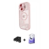 MARSİLYAN™- iPhone 15 Pro Max Kılıf Kıvılcım Modern Koleksiyonu - Siyah Bilvis 5in1 5D Magic Hayalet Cam Ekran Koruyucu + Raze Metal Kamera Lens - TMGI