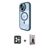 MARSİLYAN™- iPhone 15 Pro Max Kılıf Kıvılcım Modern Koleksiyonu - Siyah Bilvis Hayalet Cam Ekran Koruyucu + PVD Metal Kamera Lens - SH