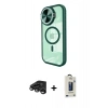 MARSİLYAN™- iPhone 15 Pro Max Kılıf Kıvılcım Modern Koleksiyonu - Siyah Bilvis Hayalet Cam Ekran Koruyucu + Raze Metal Kamera Lens - TMGI