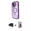 MARSİLYAN™- iPhone 15 Pro Max Kılıf Kıvılcım Modern Koleksiyonu - Siyah Bilvis Hayalet Cam Ekran Koruyucu + Raze Metal Kamera Lens - TMGI