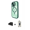 MARSİLYAN™- iPhone 15 Pro Max Kılıf Kıvılcım Modern Koleksiyonu - Siyah Bilvis Hayalet Cam Ekran Koruyucu + Raze Metal Kamera Lens - SH