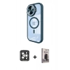 MARSİLYAN™- iPhone 15 Pro Max Kılıf Kıvılcım Modern Koleksiyonu - Siyah Bilvis Hayalet Cam Ekran Koruyucu + PVD Metal Kamera Lens - GI