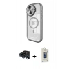 MARSİLYAN™- iPhone 15 Pro Max Kılıf Kıvılcım Modern Koleksiyonu - Siyah Bilvis Hayalet Cam Ekran Koruyucu + Raze Metal Kamera Lens - LT