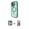 MARSİLYAN™- iPhone 15 Pro Max Kılıf Kıvılcım Modern Koleksiyonu - Siyah Bilvis Hayalet Cam Ekran Koruyucu + PVD Metal Kamera Lens - GS