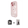 MARSİLYAN™- iPhone 15 Pro Max Kılıf Kıvılcım Modern Koleksiyonu - Siyah Bilvis Hayalet Cam Ekran Koruyucu + PVD Metal Kamera Lens - TU