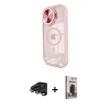 MARSİLYAN™- iPhone 15 Pro Max Kılıf Kıvılcım Modern Koleksiyonu - Siyah Bilvis Hayalet Cam Ekran Koruyucu + Raze Metal Kamera Lens - TMGI