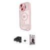 MARSİLYAN™- iPhone 15 Pro Max Kılıf Kıvılcım Modern Koleksiyonu - Siyah Bilvis Hayalet Cam Ekran Koruyucu + Raze Metal Kamera Lens - GS