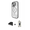 MARSİLYAN™- iPhone 15 Pro Max Kılıf Kıvılcım Modern Koleksiyonu - Siyah Bilvis Hayalet Cam Ekran Koruyucu + Raze Metal Kamera Lens - GS