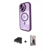 MARSİLYAN™- iPhone 15 Pro Max Kılıf Kıvılcım Modern Koleksiyonu - Siyah Bilvis Hayalet Cam Ekran Koruyucu + Raze Metal Kamera Lens - GS